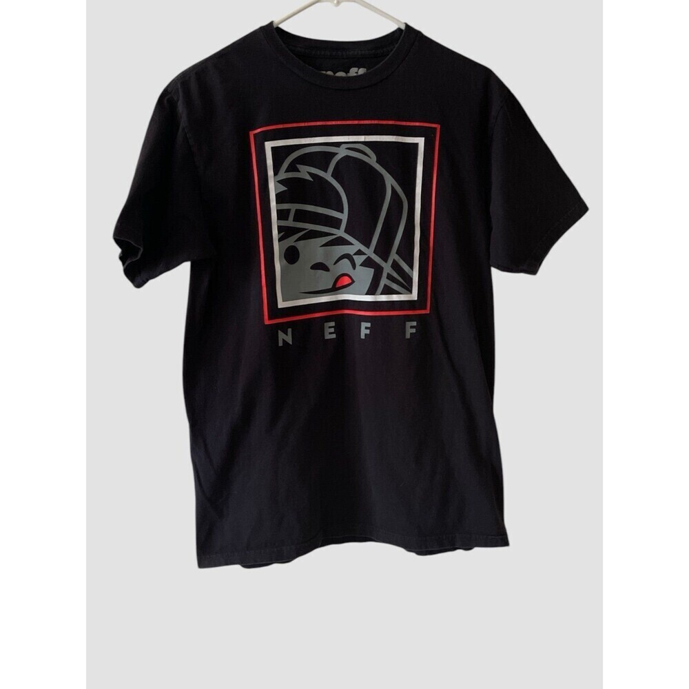 Neff Graphic T-Shirt Adult Medium Vintage Black Y2K